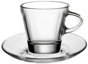 Vitrum - Стъклена чаша с чинийка за топли напитки 80мл BARCHETTA VM-1223020+1183000