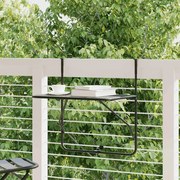 325924 vidaXL Балконска маса, черна, 60x40 см, стомана