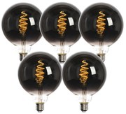 Комплект от 5 интелигентни LED крушки E27 G125 черни 4W 60lm 1800-3000K