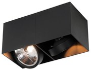 Интелигентен прожектор черен правоъгълен 2 светлини вкл. 2 Wifi GU10 111mm - Box