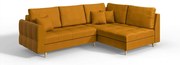Ъглов диван (десен ъгъл) в цвят горчица Ariella - Ropez