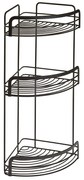 Черен триетажен ъглов рафт за баня Origin - Metaltex
