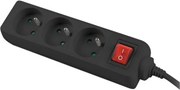 Разклонител LANBERG, 2.500W, 1.5метра, 3 контакта, Защита от деца, Светлинен индикатор, ON/OFF бутон, Черен