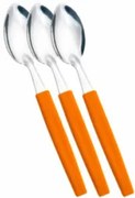 Лъжичка за десерт 3 бр с пластмасова дръжка оранжева (6511/3) SIM-BELIZE