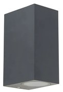 Интелигентна стенна лампа тъмно сива IP44 с 2 WiFi GU10 - Baleno