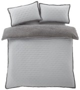 Сиво двойно удължено спално бельо от шерпа 230x220 cm Cosy Nori – Catherine Lansfield