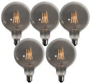Комплект от 5 димируеми LED крушки E27 опушени G125 4W 130 lm 1900K