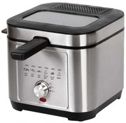 Фритюрник Elite ЕDF-1102, 1200W, 2.5 л, 150-190C, Прозорец за наблюдение, Филтър против миризми, Термостат, Инокс/черен