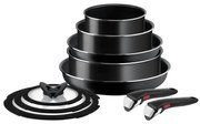 Tefal - Комплект готварски съдове 10 бр. INGENIO EASY COOK &amp; CLEAN BLACK