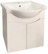 Конзолен шкаф за баня ICP 5549/60, PVC, бял, с умивалник, 55x49x60см