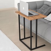 Jango TopMebel помощна маса от метал и меламин в черен и бор/дъб цвят 60x35,5x65,5cm.