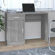 342657 vidaXL Бюро с чекмедже и шкаф сив сонома 100x40x73 см инженерно дърво