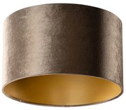 Кадифена абажура кафява със златен интериор 35/35/20
