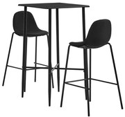 279965 vidaXL Бар комплект от 3 части, текстил, черен