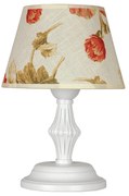 Настолна лампа МЕРИЛИН, бял, абажур Камелот, 1xE27
