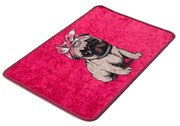Розов килим за баня 40x60 cm Pink Pug – Foutastic