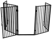 Защитна преграда за камина 304 x 74,5 cm - черна