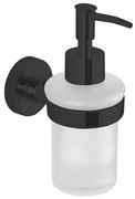 Aqualine - Стенен дозатор за сапун SAMBA 150 матов млечен стъкло/матов черен