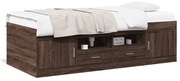3280243 vidaXL Дневно легло с чекмеджета, без матрак, кафяв дъб, 100x200 см