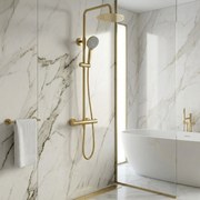 Душ комплект без чучур с термостат Rea Lungo Gold