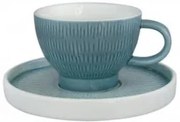 Horecano - Порцеланова чаша с чинийка 200мл HELLA-LIGHT SUMMER BLUE-(HC-56590)