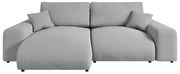 Светлосив ъглов диван от рипсено кадифе (променлив) Justin – Ropez