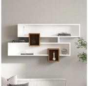 Стенна полица KAREN 120x72,2 cm бяла/орех