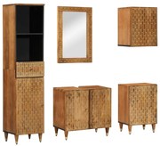 3206324 vidaXL Комплект мебели за баня, 5 части, масивна мангова дървесина