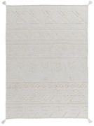 Бял ръчно изработен памучен килим подходящ за пране 200x300 cm Tribu Natural – Lorena Canals