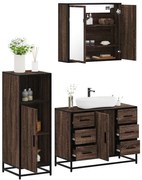 3300964 vidaXL Комплект мебели за баня от 3 части, кафяв дъб, инженерно дърво