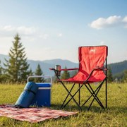 Туристически сгъваем стол червен