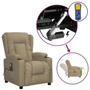 3093452 vidaXL Изправящ масажен стол, капучино, изкуствена кожа