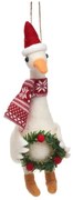 Текстилна ръчно изработена коледна украса 14 cm Goose – Sass & Belle