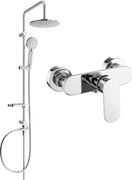 Mexen Milo Carl външен душ комплект с дъждовна душ глава и душ батерия, хром