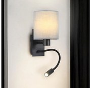 Brilagi - LED Гъвкав аплик NUBILA 1xE27/25W/230V + LED/3W черен/сив