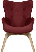 Червено кадифено кресло Niko – Ropez