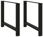 4013320 vidaXL Крака за трапезна маса, черни, 2 бр., 100 x (72-73) см, стомана