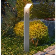 Brilagi - LED външна лампа RIANO със сензор, LED/8W/230V, сребриста, IP65, 80 см