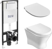 Комплект за WC Active One 4 в 1 NEXO, бутон по избор, окачена чиния, седалка и капак забавено падане, структура, A89006002E + A346640000 + A801C4200U