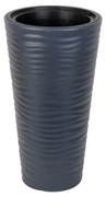 Serinova - Пластмасова кашпа ф30xh57см, 5,5л, антрацит-(KVT1)