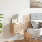 818355 vidaXL Стенен шкаф, 31,5x30x30 см, борово дърво масив