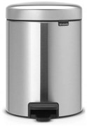 Кош за боклук с педал Brabantia NewIcon 649011, 5 л, Леко затваряне, Противоплъзгаща основа, Инокс/Мат