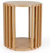 Масичка за кафе от дъб с барабан, ø 53 cm - Woodman