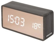 LED будилник в мед и тъмно дървено огледало - Karlsson