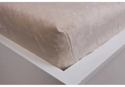 Кремав еластичен чаршаф от микрофланела 90x200 cm Basic – Jerry Fabrics