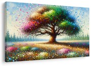 Картина на платно – Дървото на живота в цветен вихър