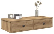 859958 vidaXL Стенен рафт с чекмеджета дъб артизан 80x34x17см инженерно дърво