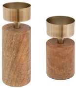 Свещник atmosphera Tropical Boudoir, Дърво, 22 cm, 2 бр