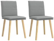 4101255 vidaXL Трапезни столове, 2 бр, светлосиви, текстил