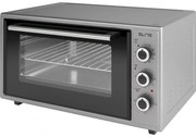 Мини фурна Elite EMO-48300G, 2000W, 48 л, 3 функции, Двойно стъкло, Скрит долен нагревател, Термостат, Таймер, Сив